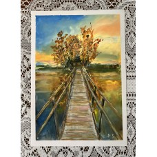“Fisherman’s House” – Original Zhytomyr Landscape Painting, Oil on Paper | Marina Stognieva